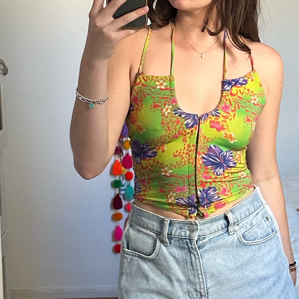 I Am Gia Green Corset Top